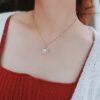 18K Gold Necklace White Diamond Pendants for Women Bijoux Femme Collares Joyas Natural Pierscionki Bizuteria Gemstone Pendant