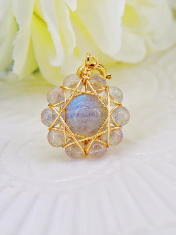 Crystal Labradorite Sunflower Pendant Daily