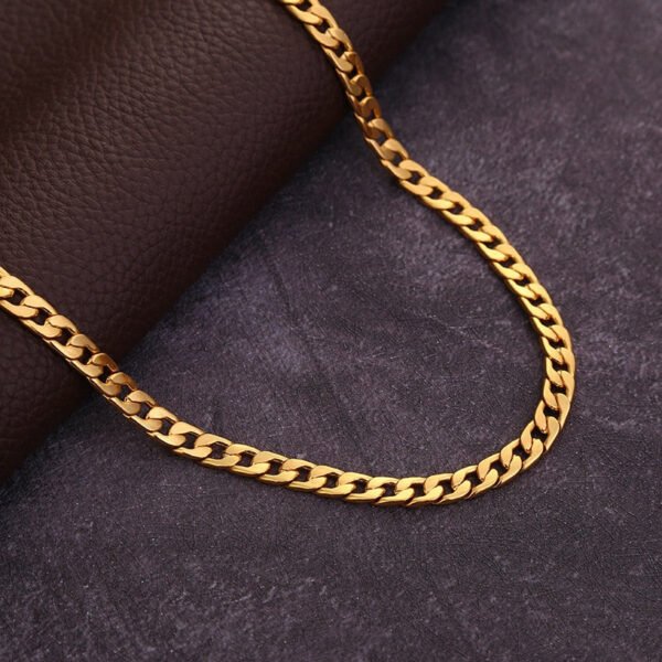 6MM 18K Gold Plated Necklace Fashion Jewelry Men Women Sideways Snake Chain Necklace 30In Femme Hip Hop Jewelry