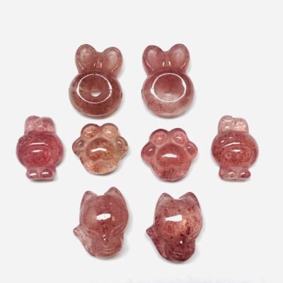 Strawberry crystal small carved pieces DIY bracelet accessories