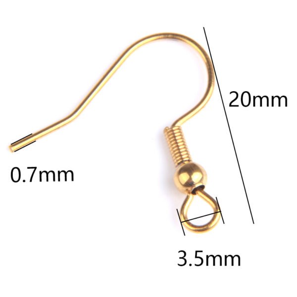H698206affc594af283a99d19ab1fa572a Silver Gold Plated Spring Ball Dangle Ear Wire Stainless Steel Earring Hooks For DIY Jewelry Making