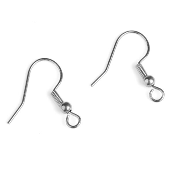 Hacb041bf95924b55b5a9b80c21e9cd36Z Silver Gold Plated Spring Ball Dangle Ear Wire Stainless Steel Earring Hooks For DIY Jewelry Making