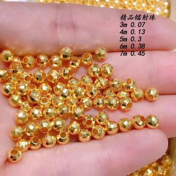 Luxury Pure 24K Gold Jewelry Accessories DIY Bracelet Necklace Beads Women Ladies Female Bridal Engagement Wedding Jewelry