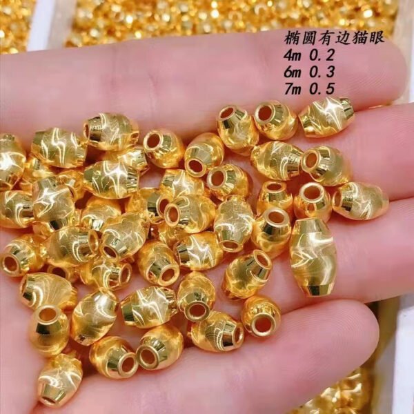 Luxury Pure 24K Gold Jewelry Accessories DIY Bracelet Necklace Beads Women Ladies Female Bridal Engagement Wedding Jewelry