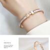 2023 New titanium Steel Inlaid real shell rose Gold H bracelet