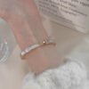 2023 New titanium Steel Inlaid real shell rose Gold H bracelet
