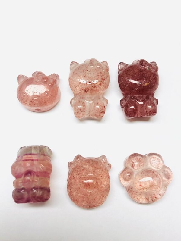 Strawberry crystal small carved pieces DIY bracelet accessories