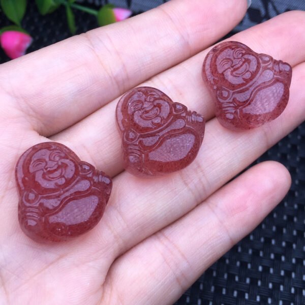 Strawberry crystal pot-belly Buddha pendant
