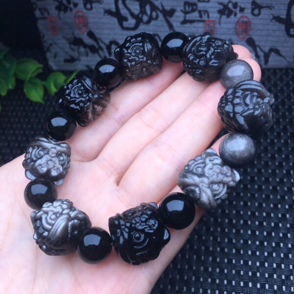 Silver flare lion bracelet