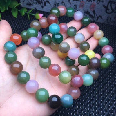 Color salt source agate single-loop bracelet