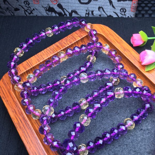 Purple Yellow Crystal Faceted Bracelet 💕 Specification 7mm ✨1910003.8995