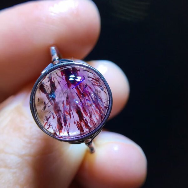 Natural Purple Hair Crystal Purple Super Seven Ring] Specification: 11.1/10.8mm10201988