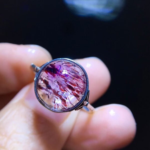 Natural Purple Hair Crystal Purple Super Seven Ring] Specification: 11.1/10.8mm10201988