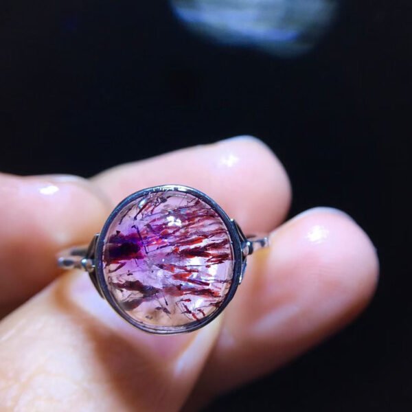 Natural Purple Hair Crystal Purple Super Seven Ring] Specification: 11.1/10.8mm10201988