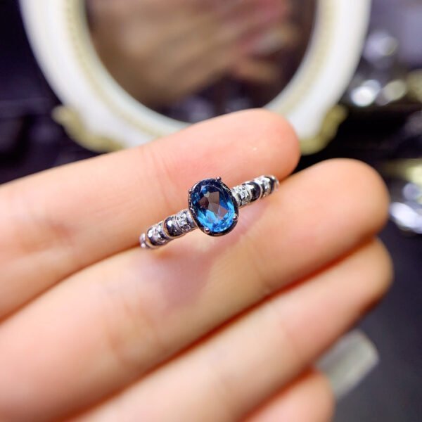 London Blue Topa Stone Ring, Main Stone Size 5 * 7mm10211309