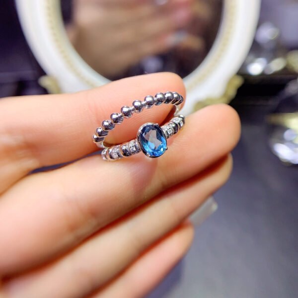 London Blue Topa Stone Ring, Main Stone Size 5 * 7mm10211309