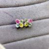 Pure natural tourmaline earrings, with a main stone size of 3 * 4mm! 925 Silver Precision Inlay 10211309