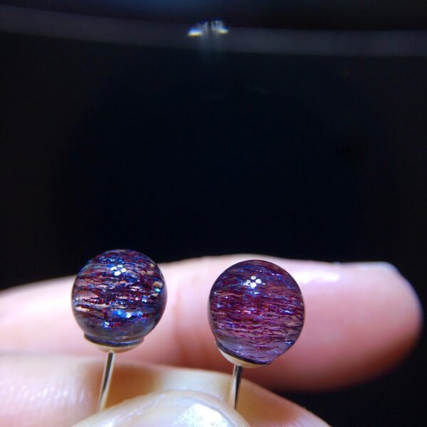 Super Beautiful Fantasy Purple Titanium Crystal Purple Seven Earstuds Earrings for Women, Size 7.9mm 10212389