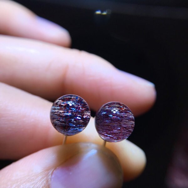 Super Beautiful Fantasy Purple Titanium Crystal Purple Seven Earstuds Earrings for Women, Size 7.9mm 10212389