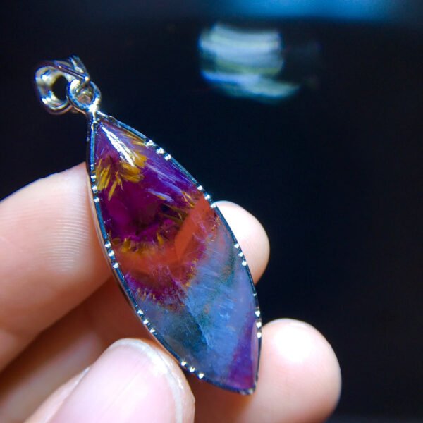 Aurora 23 Light Titanium Violet Titanium Crystal 👀 Horse Eye Pendant for Men and Women Size: 36/14mm2310358669