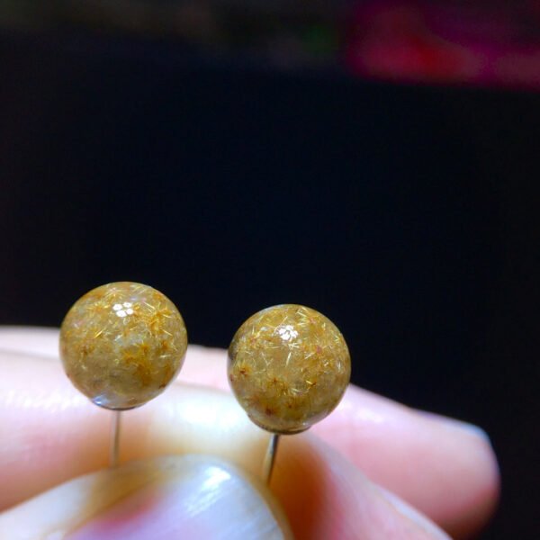 Natural crystal flower sunflower earrings 925 sterling silver inlaid with opening size of 8.3mm2310188623