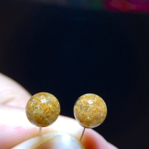 Natural crystal flower sunflower earrings 925 sterling silver inlaid with opening size of 8.3mm2310188623