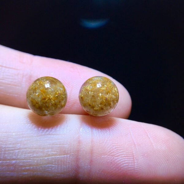 Natural crystal flower sunflower earrings 925 sterling silver inlaid with opening size of 8.3mm2310188623