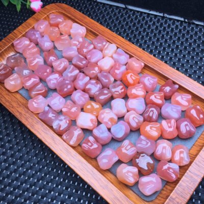 Pink Salt Plateau Agate Puppy Rabbit Small Piece 💕 Specification 12.8mm ✨2410006.5984