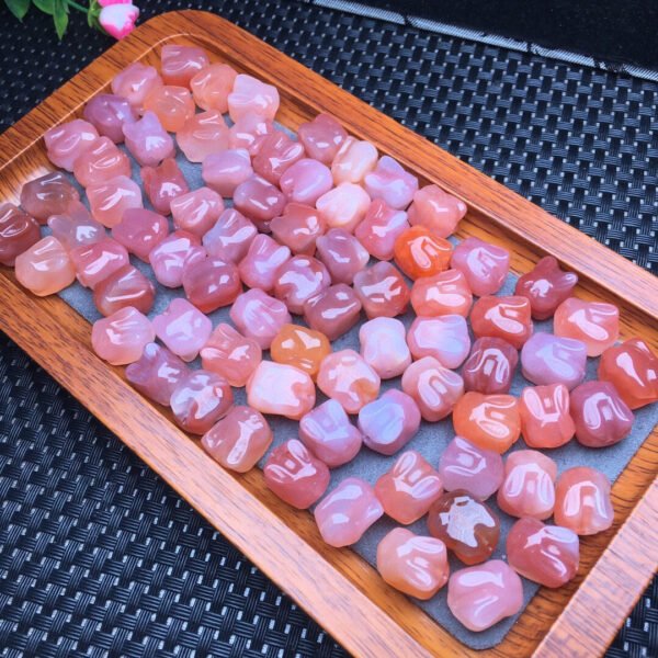 Pink Salt Plateau Agate Puppy Rabbit Small Piece 💕 Specification 12.8mm ✨2410006.5984