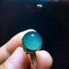 Natural green ghost treasure bowl ring for men and women, high-end 925 sterling silver inlaid, with a live size of 11.6mm2410238643