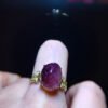 Pure natural purple hair crystal purple super seven ring for women, 925 sterling silver inlaid with a flap size of 13.4/9.7mm2410298262