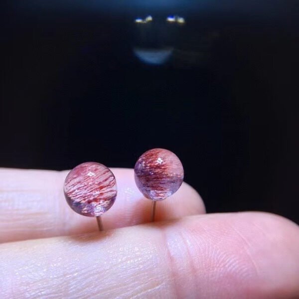 Super Beautiful Fantasy Purple Titanium Crystal Purple Seven Earrings for Women, Size 7.3mm2410208319