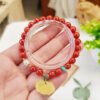 Natural South Red Single Loop Bracelet 💕 Size approximately 7.3mm2410069328