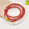 Natural South Red Three Ring Bracelet, 💕 South red with a diameter of approximately 5.3mm2410089346