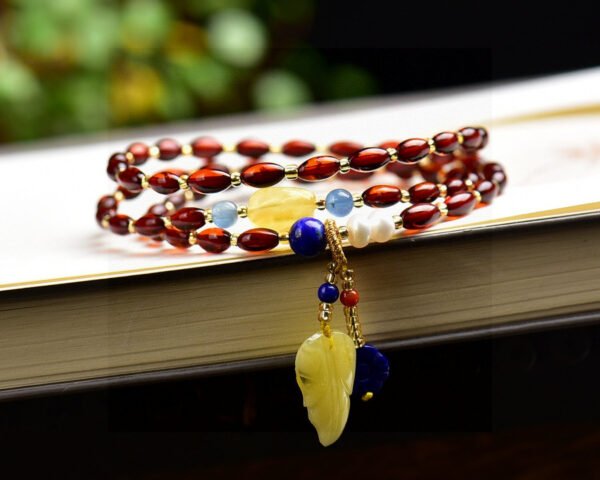 Natural Blood Pearl Rice Bead Bracelet, with a Blood Pearl size of approximately 4 * 6mm2410089634