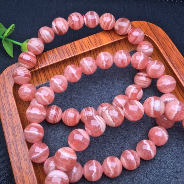 Red patterned stone single loop bracelet 💕 Specification 7-10mm ✨2410230554