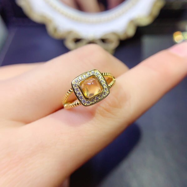 Pure natural yellow crystal ring, main stone 5mm2610110354