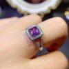 Natural Brazilian amethyst ring, with a main stone size of 5mm square,2610110316