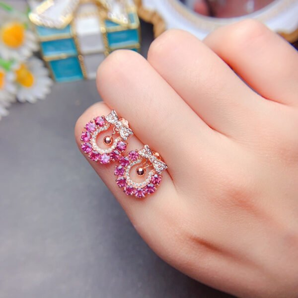 Pure natural magnesium aluminum garnet earrings, with a main stone size of 3mm,2610150235