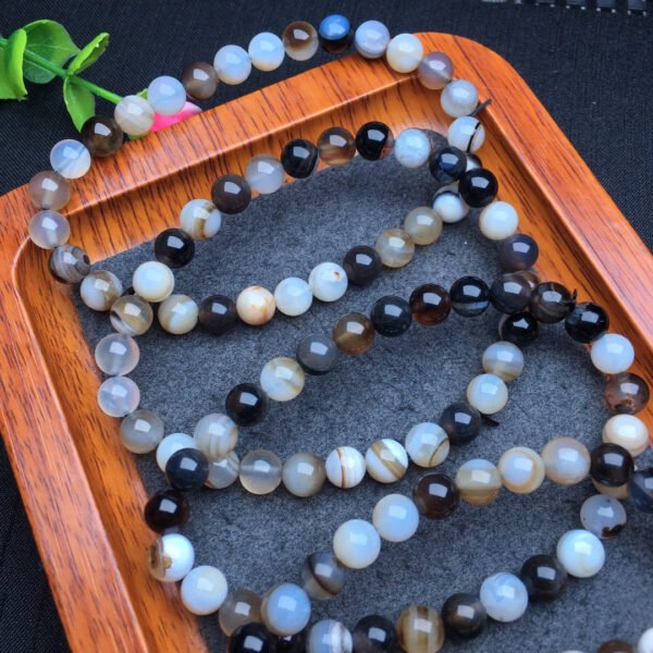 Striped agate single loop bracelet 💕 Specification 6mm2710004563