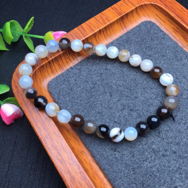 Striped agate single loop bracelet 💕 Specification 6mm2710004563