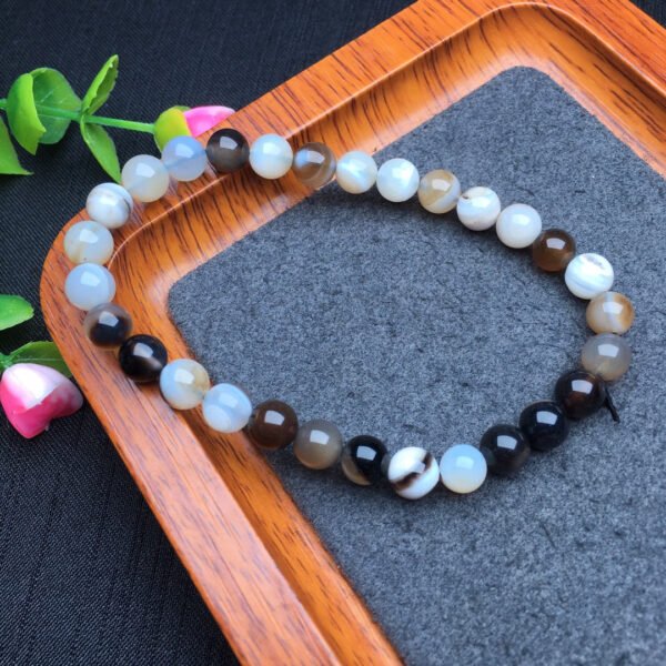 Striped agate single loop bracelet 💕 Specification 6mm2710004563