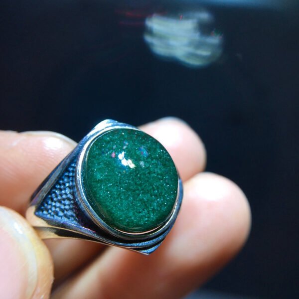 Natural Green Ghost Treasure Bowl Ring, Size 22.6/15.5mm2710298362