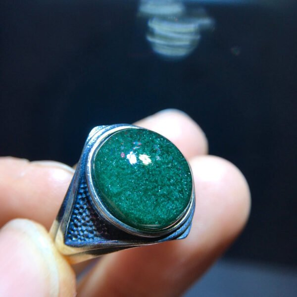 Natural Green Ghost Treasure Bowl Ring, Size 22.6/15.5mm2710298362