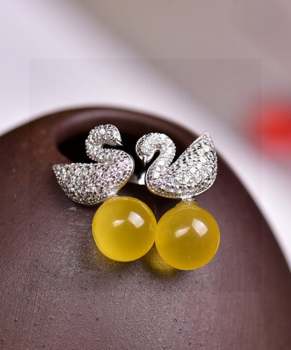 Natural Baltic mineral wax earrings, wax diameter: 8.5mm2710069531