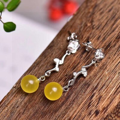 Natural Baltic mineral wax ear thread, wax diameter: 8.5mm2710069164