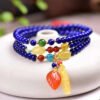 Original natural lapis lazuli three loop bracelet, with a bead diameter of approximately 4.6mm2710099589