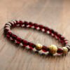 Natural wine red garnet single loop bracelet with a bead diameter of 6.7 millimeters2710109648