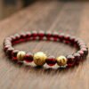 Natural wine red garnet single loop bracelet with a bead diameter of 6.7 millimeters2710109648