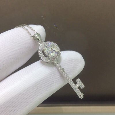 Classic Mosan Diamond Pendant, 1 Carat Round 6.5mm2810099123